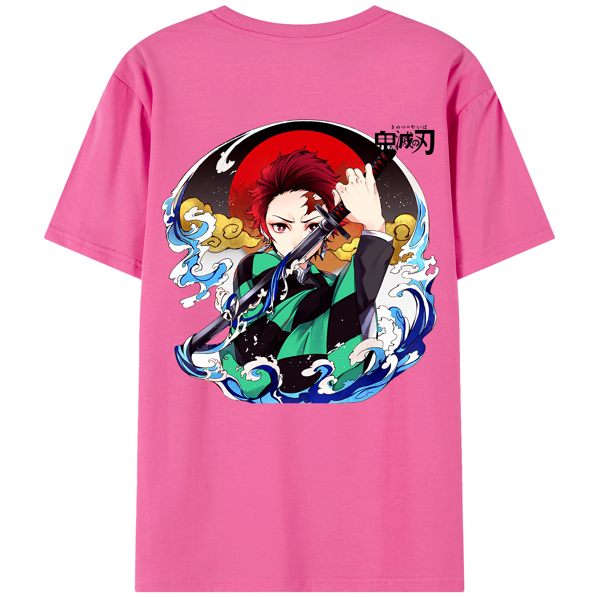 （画像用） 鬼滅の刃 竈門 炭治郎／かまど たんじろう Kamado Tanjirou レディース半袖Tシャツ(バックプリント)